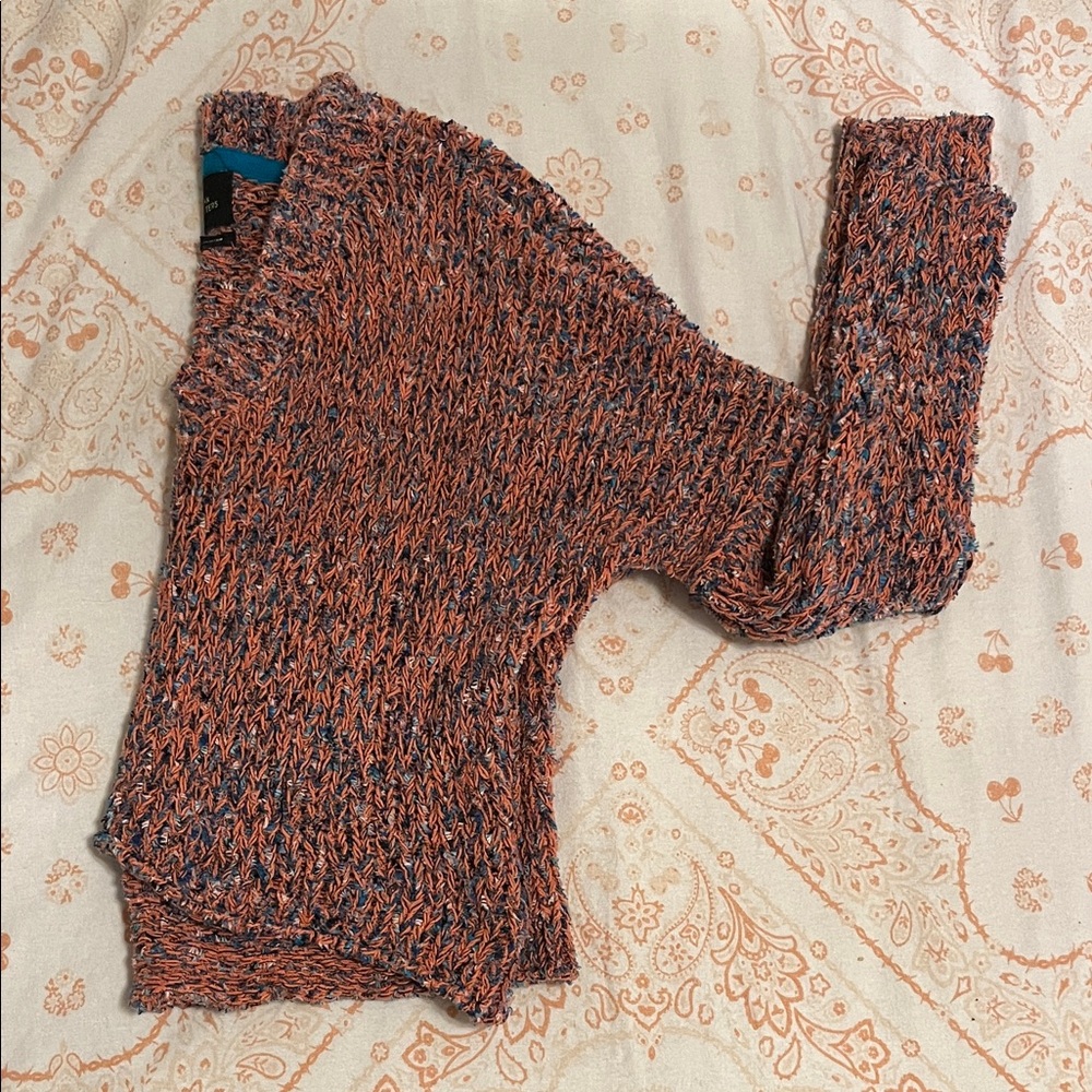 Urban Outfitters Orange and Blue Knit Cardigan